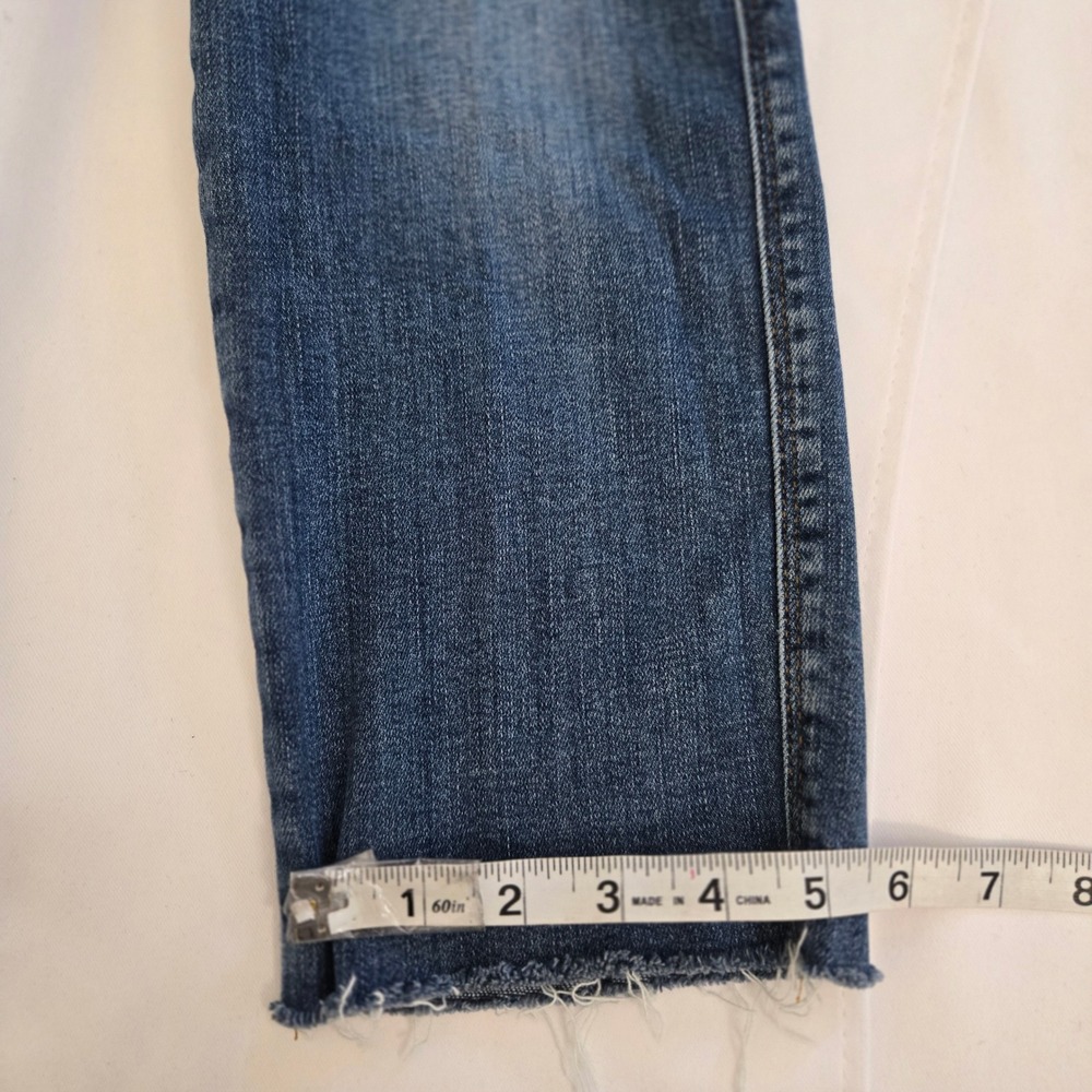 FRAME Le Sylvie Crop Jeans Womens Size 25 Blue Denim Distressed Hem 25x21 Chic - Picture 9 of 13